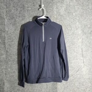 TravisMathew Quarter-Zip Pullover Men's Small Navy Blue Golf Casual Long Sleeves